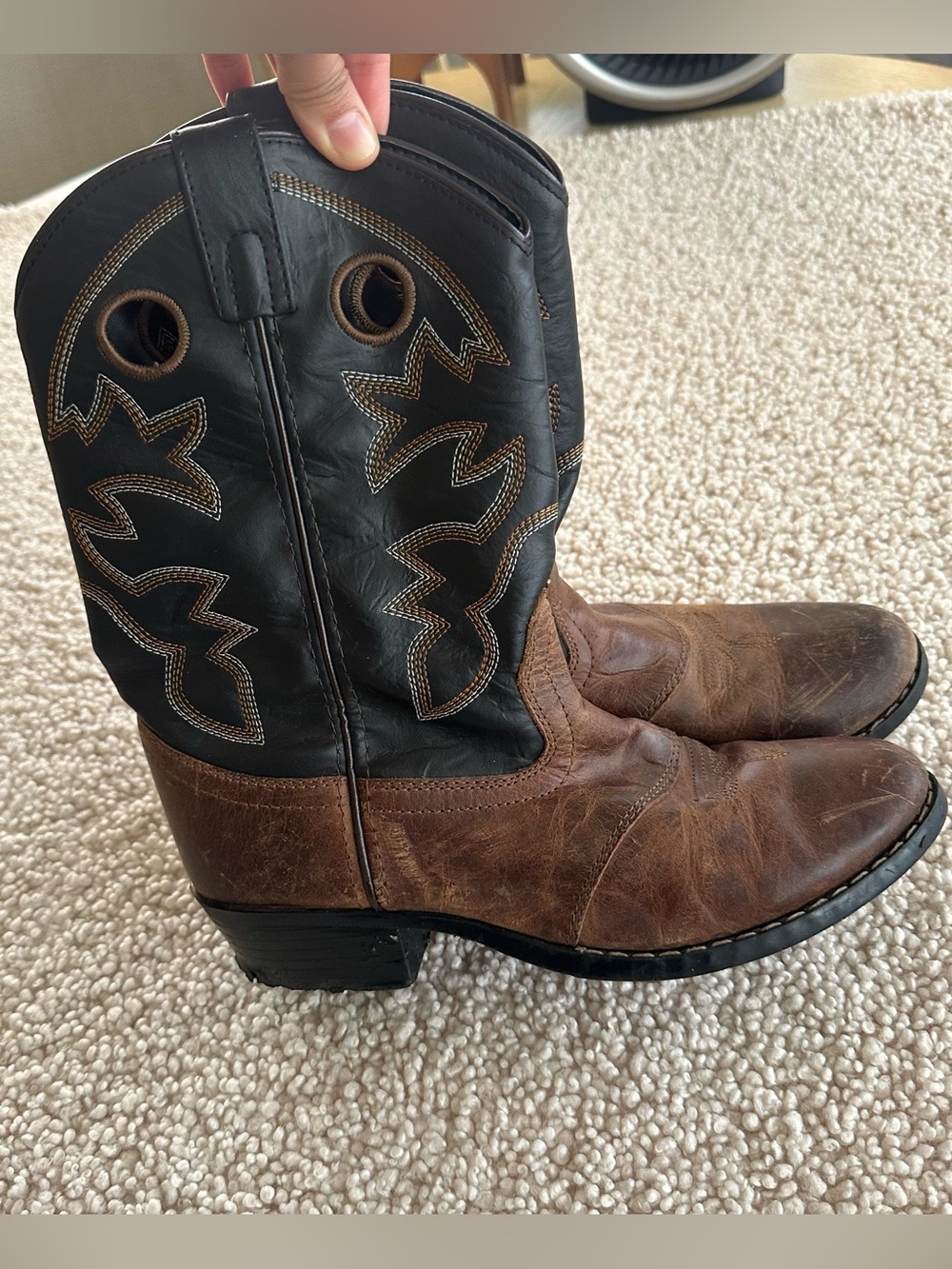 Cody James Boys Youth Size 6D Western Cowboy Boots Brown Black Leather